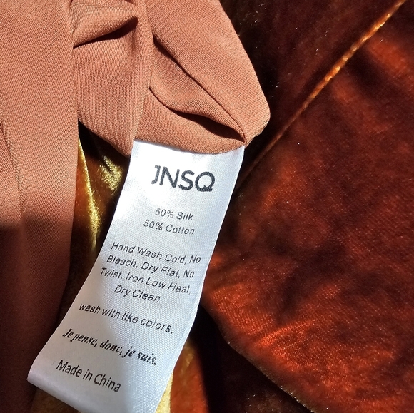 NWT! JNSQ Seville Dress in Amber Red Orange Velvet Size 4 & 10 Available. - Picture 9 of 12